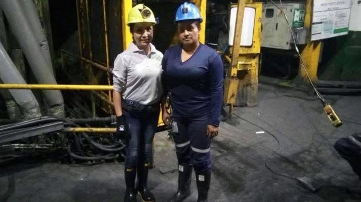 Fieldwork at a mechanised emerald mine, Minería Texas Colombia, Muzo, Colombia